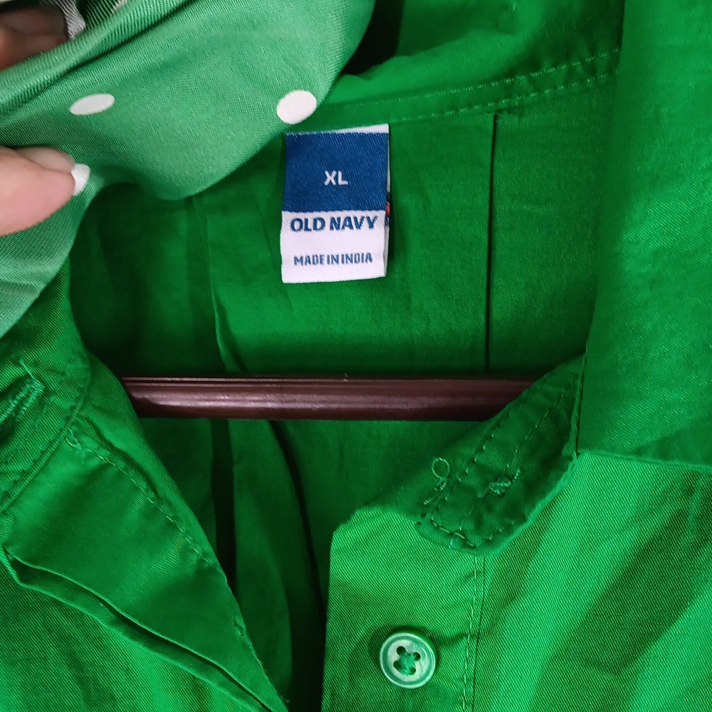 Old Navy Vibrant Kelly Green Midi Dress XL Pockets Back Pleat Casual - Picture 2 of 11